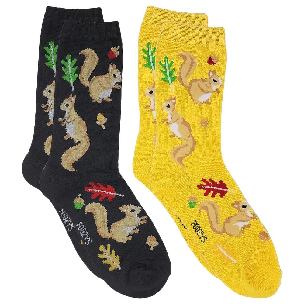 Squirrel Tree Ground Squirrels Cute Rodents Animal 2 Pairs Foozys Women's Socks